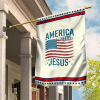America Needs Jesus Patriotic Garden Flag 4th of July Christian