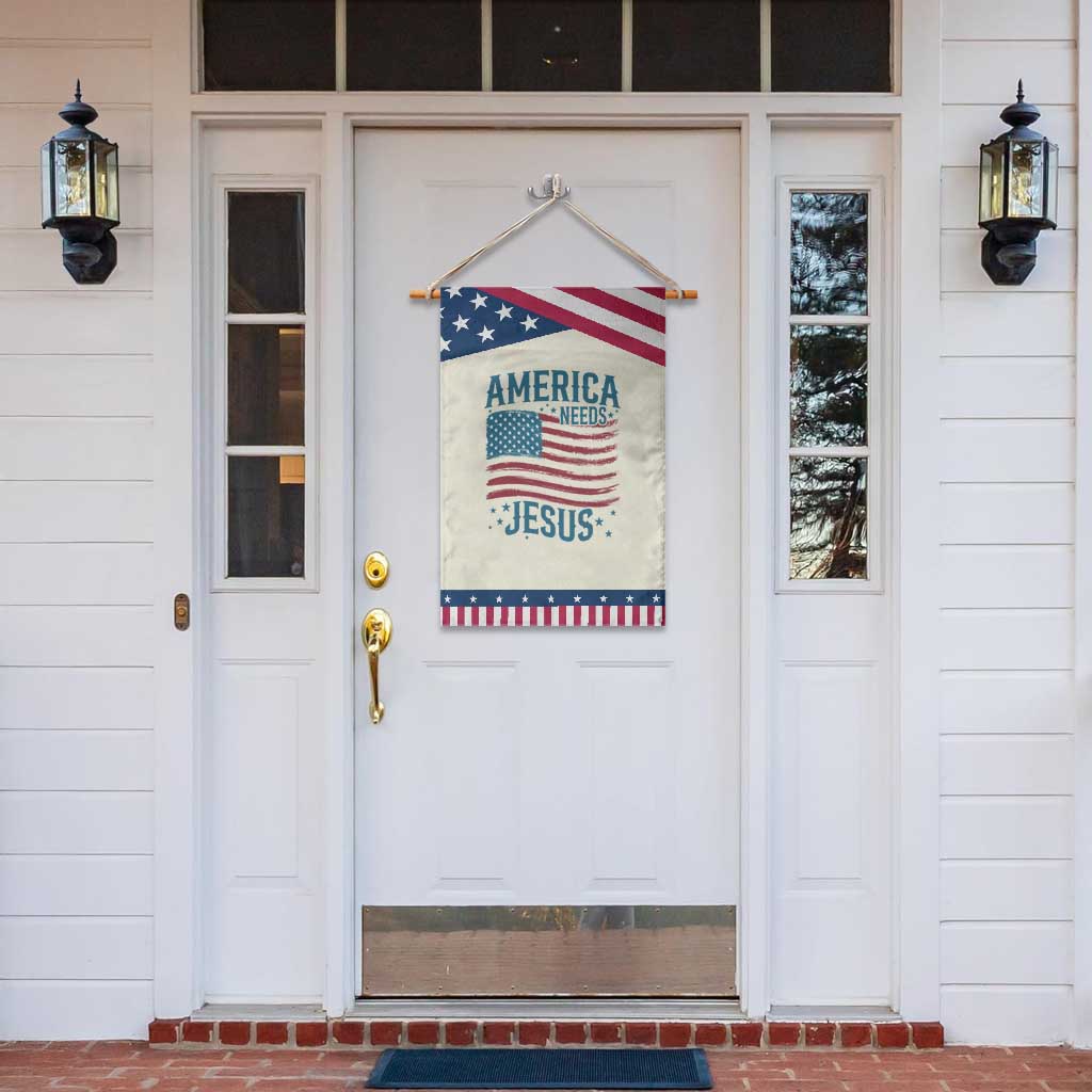America Needs Jesus Patriotic Garden Flag 4th of July Christian