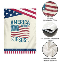 America Needs Jesus Patriotic Garden Flag 4th of July Christian