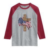 God Bless America 250 Years Raglan Shirt 4th of July Christian Jesus