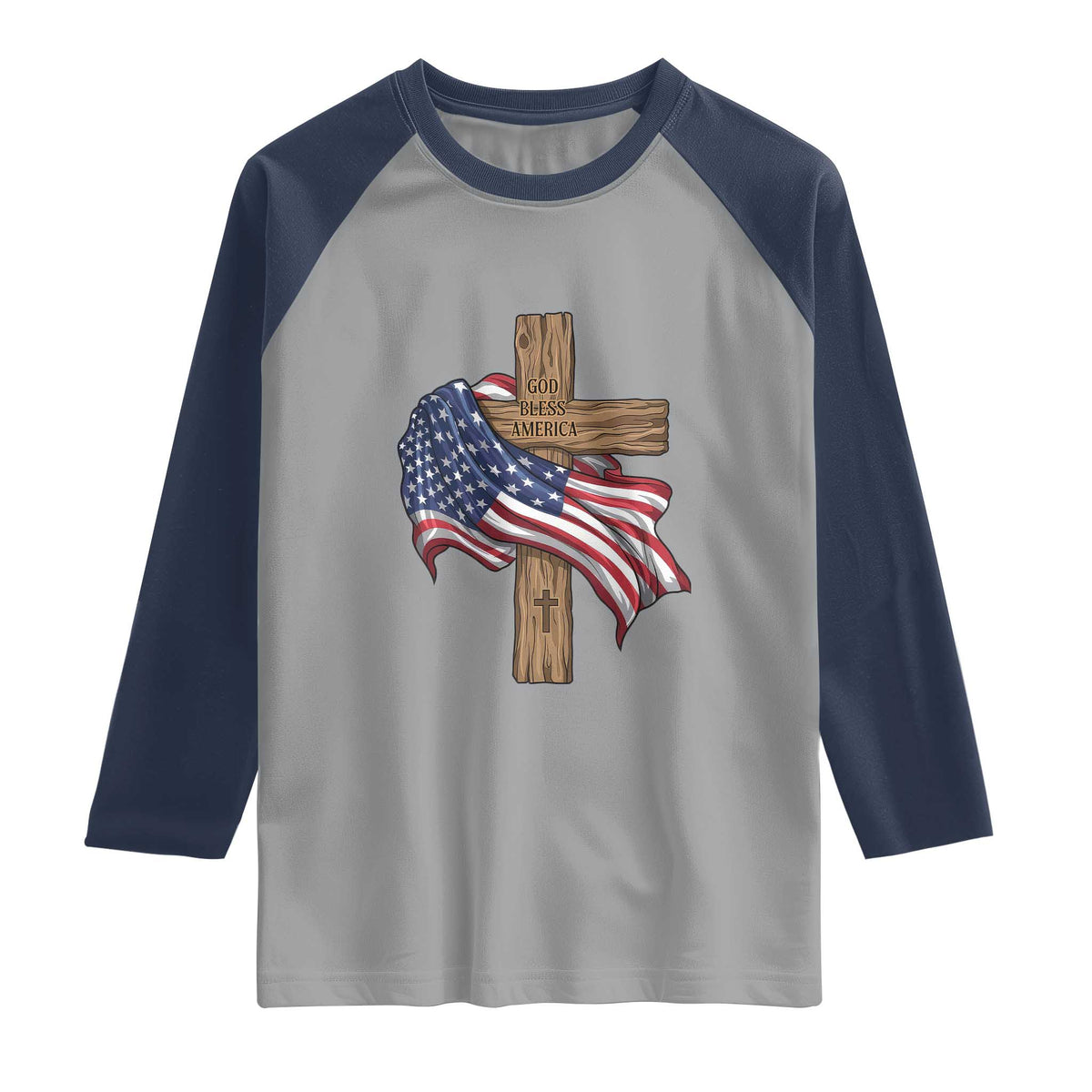 God Bless America 250 Years Raglan Shirt 4th of July Christian Jesus
