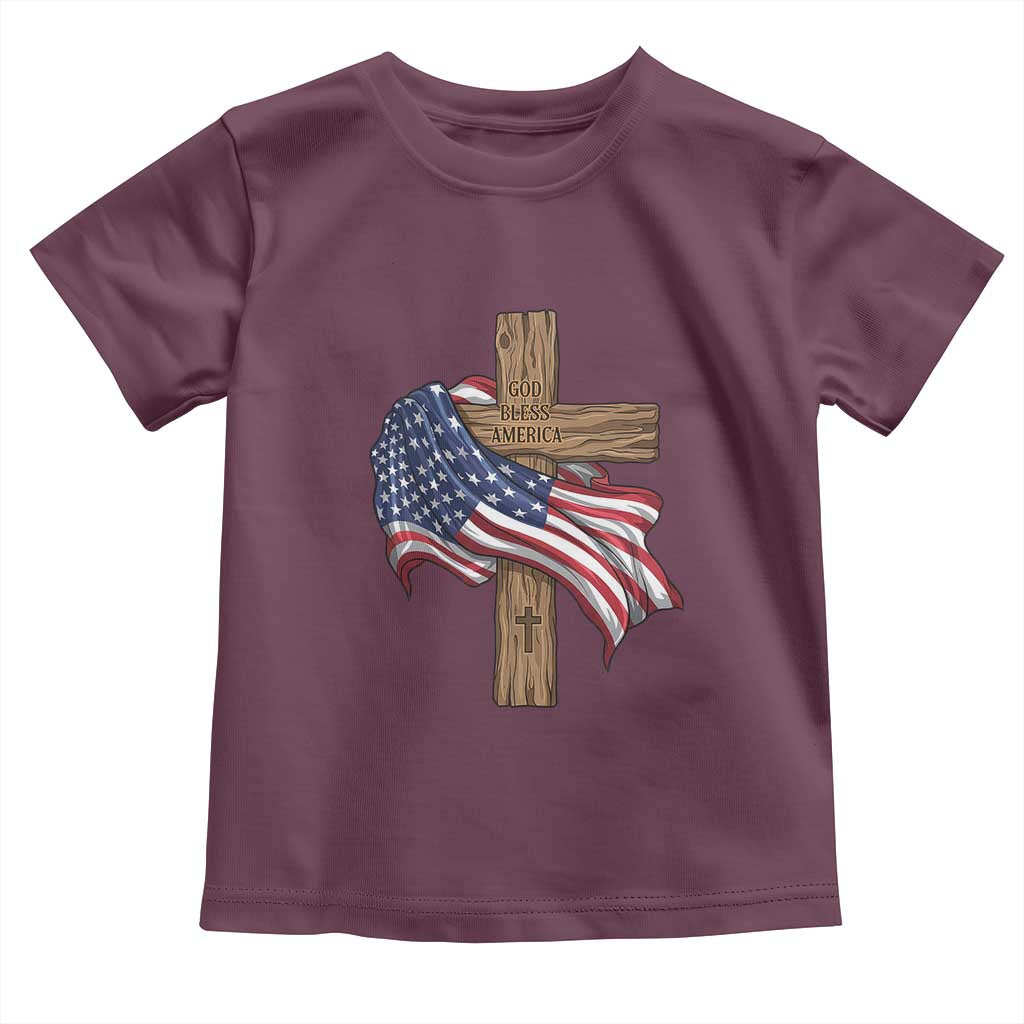 God Bless America 250 Years Toddler T Shirt 4th of July Christian Jesus