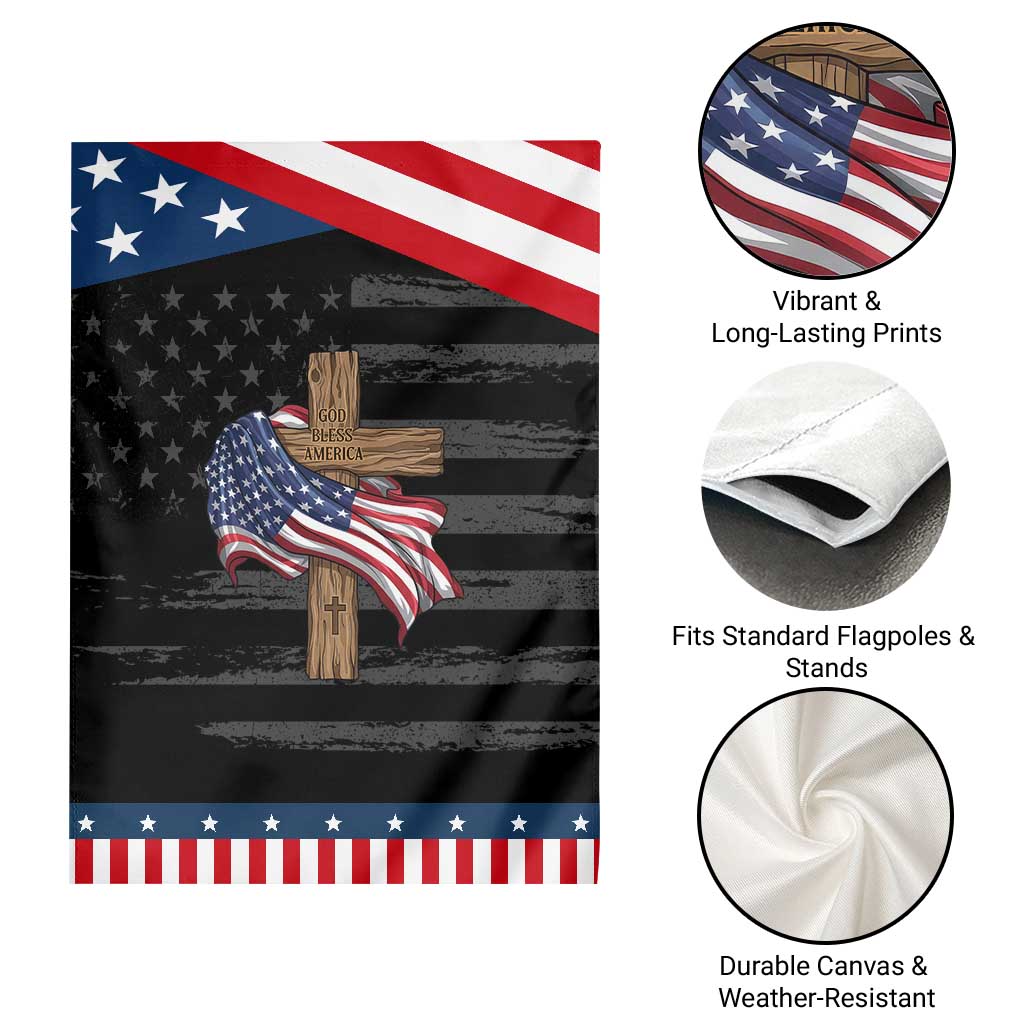 God Bless America 250 Years Patriotic Garden Flag 4th of July Christian Jesus