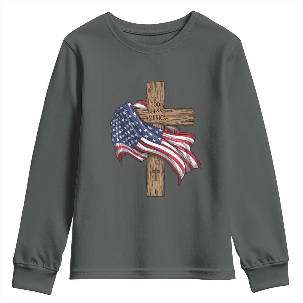 God Bless America 250 Years Youth Sweatshirt 4th of July Christian Jesus