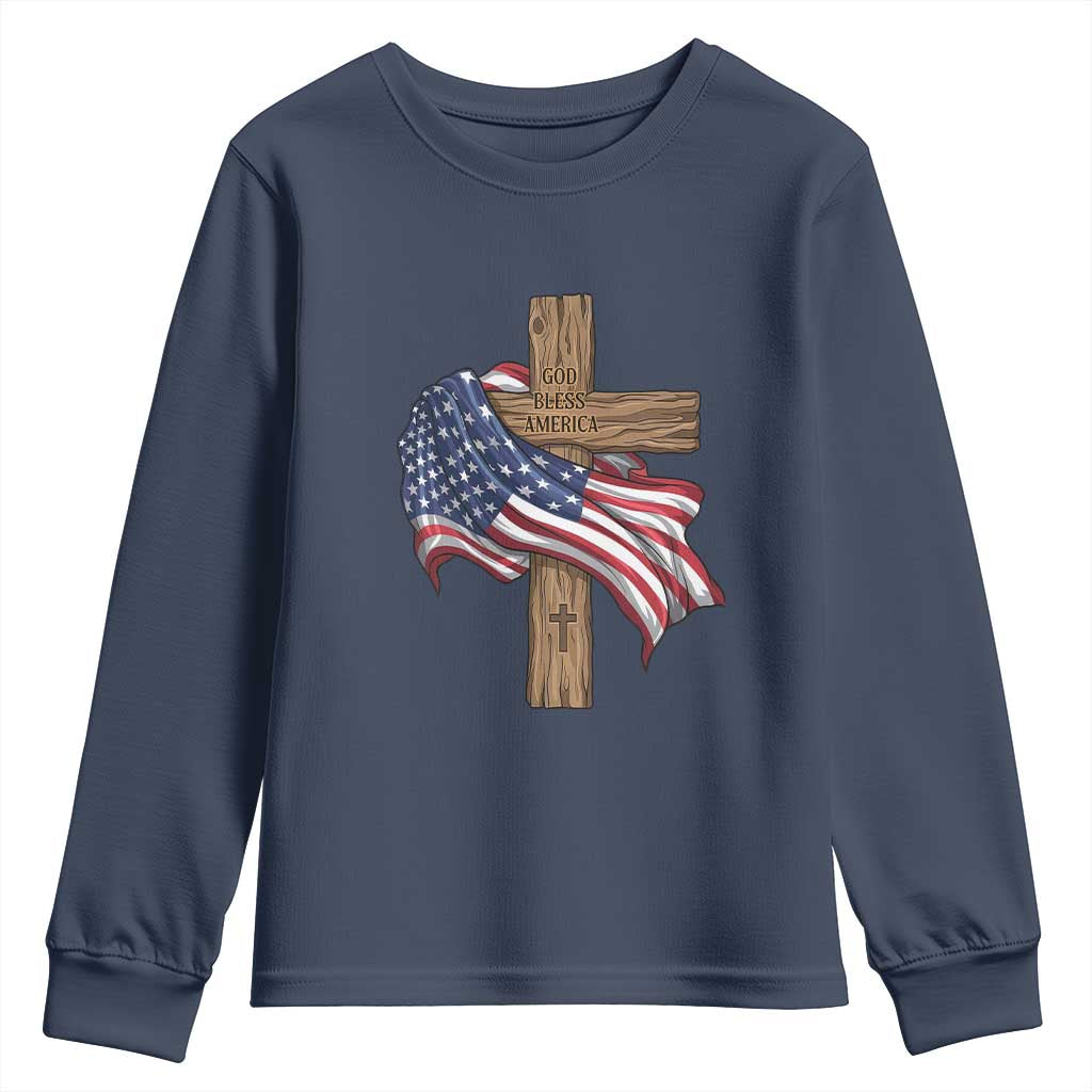 God Bless America 250 Years Youth Sweatshirt 4th of July Christian Jesus