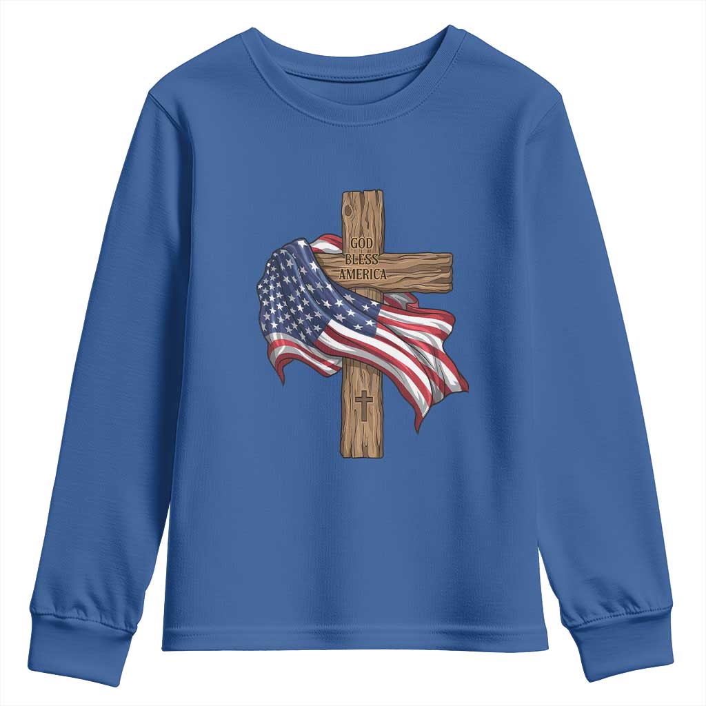 God Bless America 250 Years Youth Sweatshirt 4th of July Christian Jesus