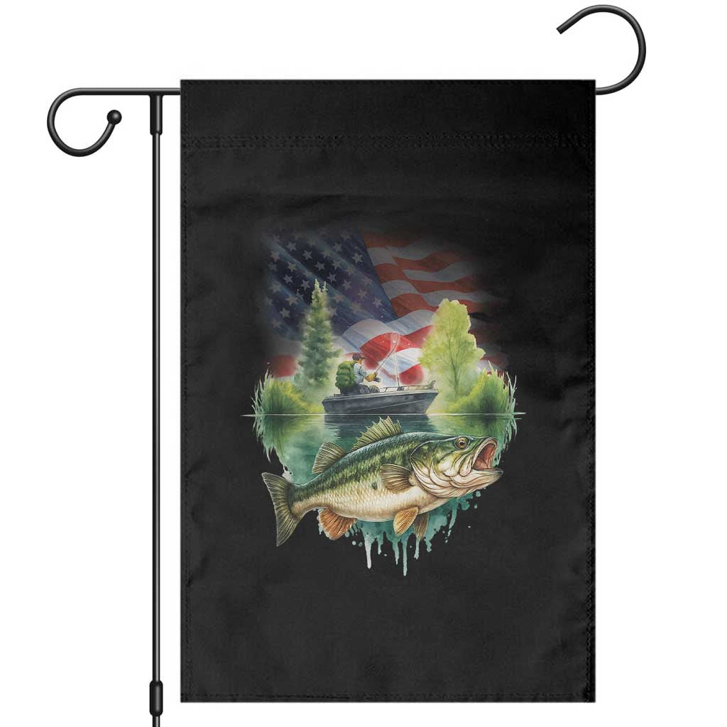 Bass Fishing Patriotic American Flag Garden Flag - Wonder Print Shop
