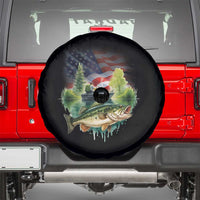 Bass Fishing Patriotic American Flag Spare Tire Cover - Wonder Print Shop