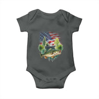 Bass Fishing Patriotic American Flag Baby Onesie - Wonder Print Shop