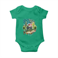 Bass Fishing Patriotic American Flag Baby Onesie - Wonder Print Shop
