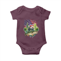Bass Fishing Patriotic American Flag Baby Onesie - Wonder Print Shop