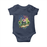 Bass Fishing Patriotic American Flag Baby Onesie - Wonder Print Shop
