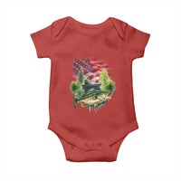 Bass Fishing Patriotic American Flag Baby Onesie - Wonder Print Shop