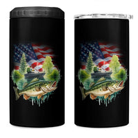 Bass Fishing Patriotic American Flag 4 in 1 Can Cooler Tumbler - Wonder Print Shop
