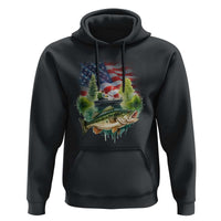 Bass Fishing Patriotic American Flag Hoodie - Wonder Print Shop