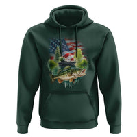 Bass Fishing Patriotic American Flag Hoodie - Wonder Print Shop