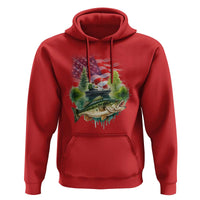 Bass Fishing Patriotic American Flag Hoodie - Wonder Print Shop