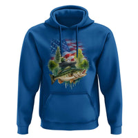 Bass Fishing Patriotic American Flag Hoodie - Wonder Print Shop
