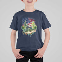 Bass Fishing Patriotic American Flag T Shirt For Kid - Wonder Print Shop
