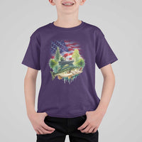 Bass Fishing Patriotic American Flag T Shirt For Kid - Wonder Print Shop