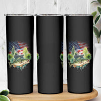 Bass Fishing Patriotic American Flag Skinny Tumbler - Wonder Print Shop