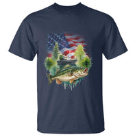 Bass Fishing Patriotic American Flag T Shirt - Wonder Print Shop