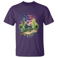 Bass Fishing Patriotic American Flag T Shirt - Wonder Print Shop