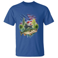 Bass Fishing Patriotic American Flag T Shirt - Wonder Print Shop