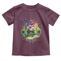 Bass Fishing Patriotic American Flag Toddler T Shirt - Wonder Print Shop