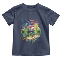 Bass Fishing Patriotic American Flag Toddler T Shirt - Wonder Print Shop