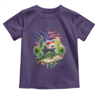 Bass Fishing Patriotic American Flag Toddler T Shirt - Wonder Print Shop