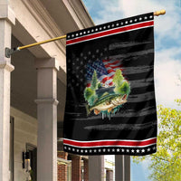 Bass Fishing Patriotic American Flag Garden Flag