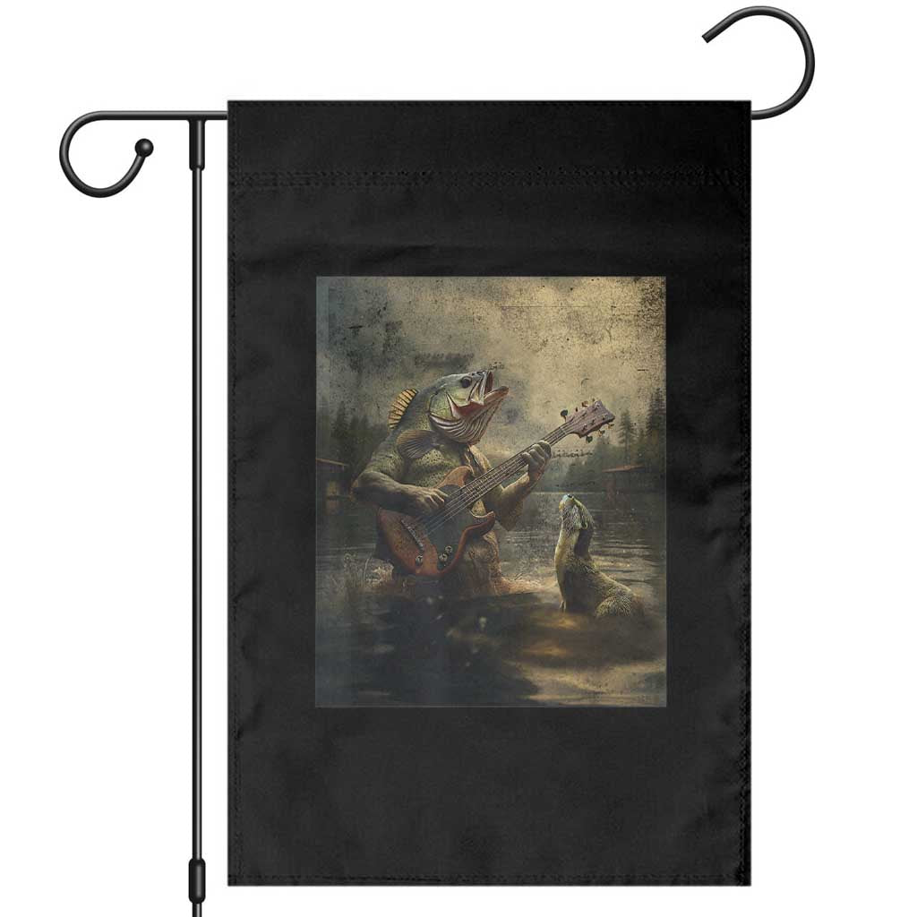 Weird Bass Fish Playing Bass Guitar Garden Flag Funny Cursed Meme - Wonder Print Shop