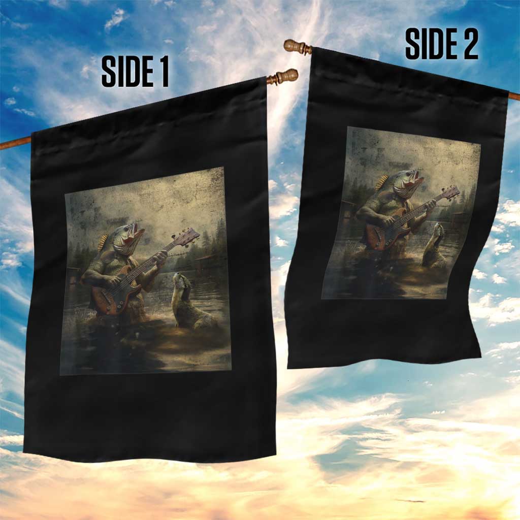 Weird Bass Fish Playing Bass Guitar Garden Flag Funny Cursed Meme - Wonder Print Shop