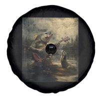 Weird Bass Fish Playing Bass Guitar Spare Tire Cover Funny Cursed Meme - Wonder Print Shop
