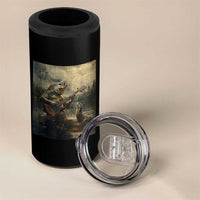 Weird Bass Fish Playing Bass Guitar 4 in 1 Can Cooler Tumbler Funny Cursed Meme - Wonder Print Shop