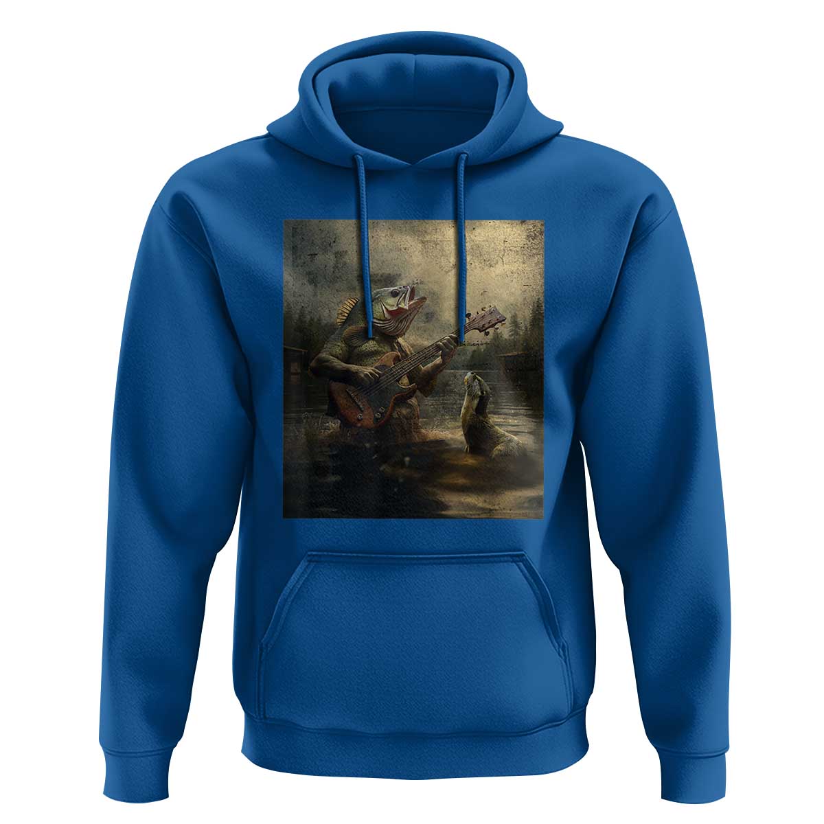 Weird Bass Fish Playing Bass Guitar Hoodie Funny Cursed Meme - Wonder Print Shop