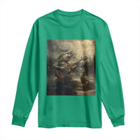 Weird Bass Fish Playing Bass Guitar Long Sleeve Shirt Funny Cursed Meme - Wonder Print Shop