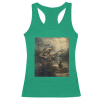 Weird Bass Fish Playing Bass Guitar Racerback Tank Top Funny Cursed Meme - Wonder Print Shop