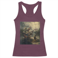 Weird Bass Fish Playing Bass Guitar Racerback Tank Top Funny Cursed Meme - Wonder Print Shop