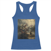Weird Bass Fish Playing Bass Guitar Racerback Tank Top Funny Cursed Meme - Wonder Print Shop