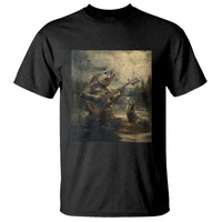 Weird Bass Fish Playing Bass Guitar T Shirt Funny Cursed Meme - Wonder Print Shop