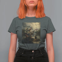 Weird Bass Fish Playing Bass Guitar T Shirt For Women Funny Cursed Meme - Wonder Print Shop