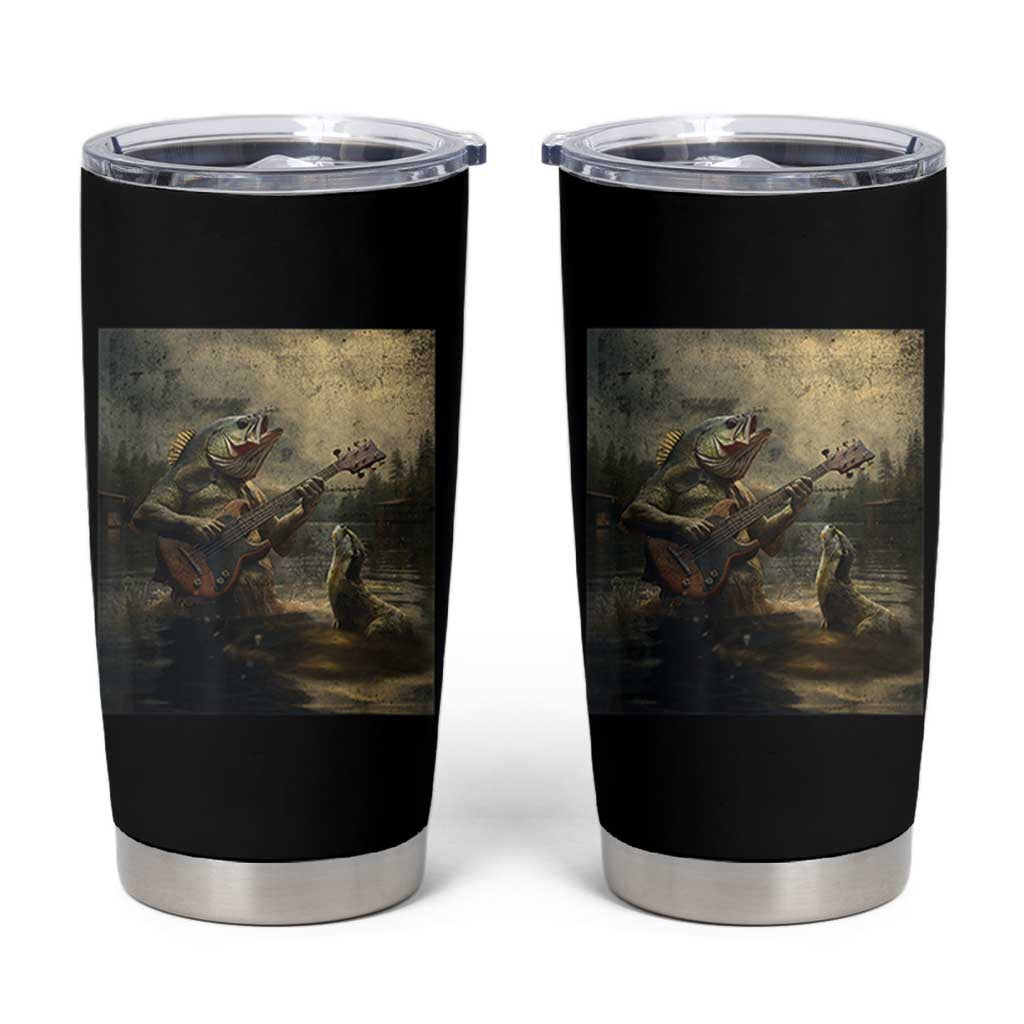 Weird Bass Fish Playing Bass Guitar Tumbler Cup Funny Cursed Meme - Wonder Print Shop