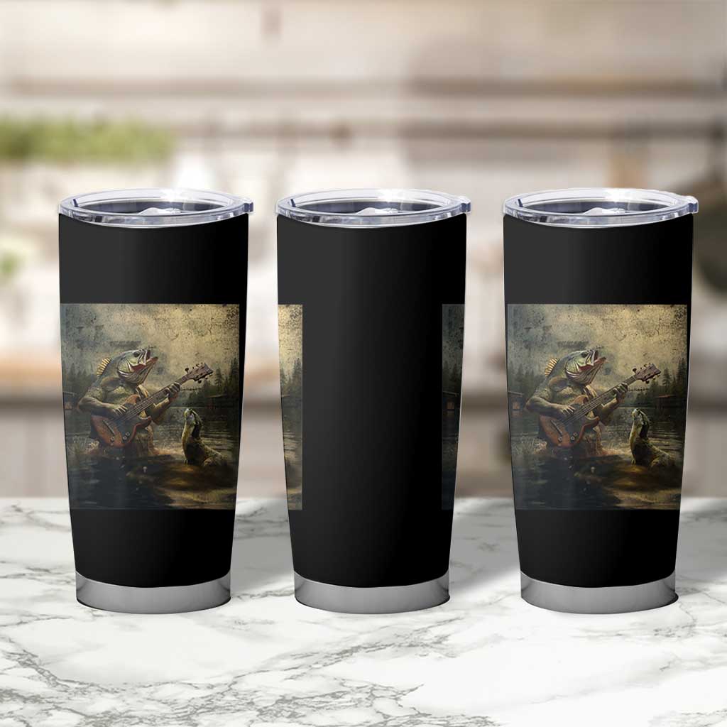 Weird Bass Fish Playing Bass Guitar Tumbler Cup Funny Cursed Meme - Wonder Print Shop