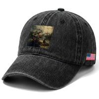 Weird Bass Fish Playing Bass Guitar Washed Cotton Baseball Cap Funny Cursed Meme