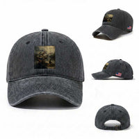 Weird Bass Fish Playing Bass Guitar Washed Cotton Baseball Cap Funny Cursed Meme