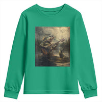 Weird Bass Fish Playing Bass Guitar Youth Sweatshirt Funny Cursed Meme - Wonder Print Shop