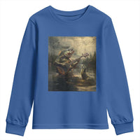 Weird Bass Fish Playing Bass Guitar Youth Sweatshirt Funny Cursed Meme - Wonder Print Shop