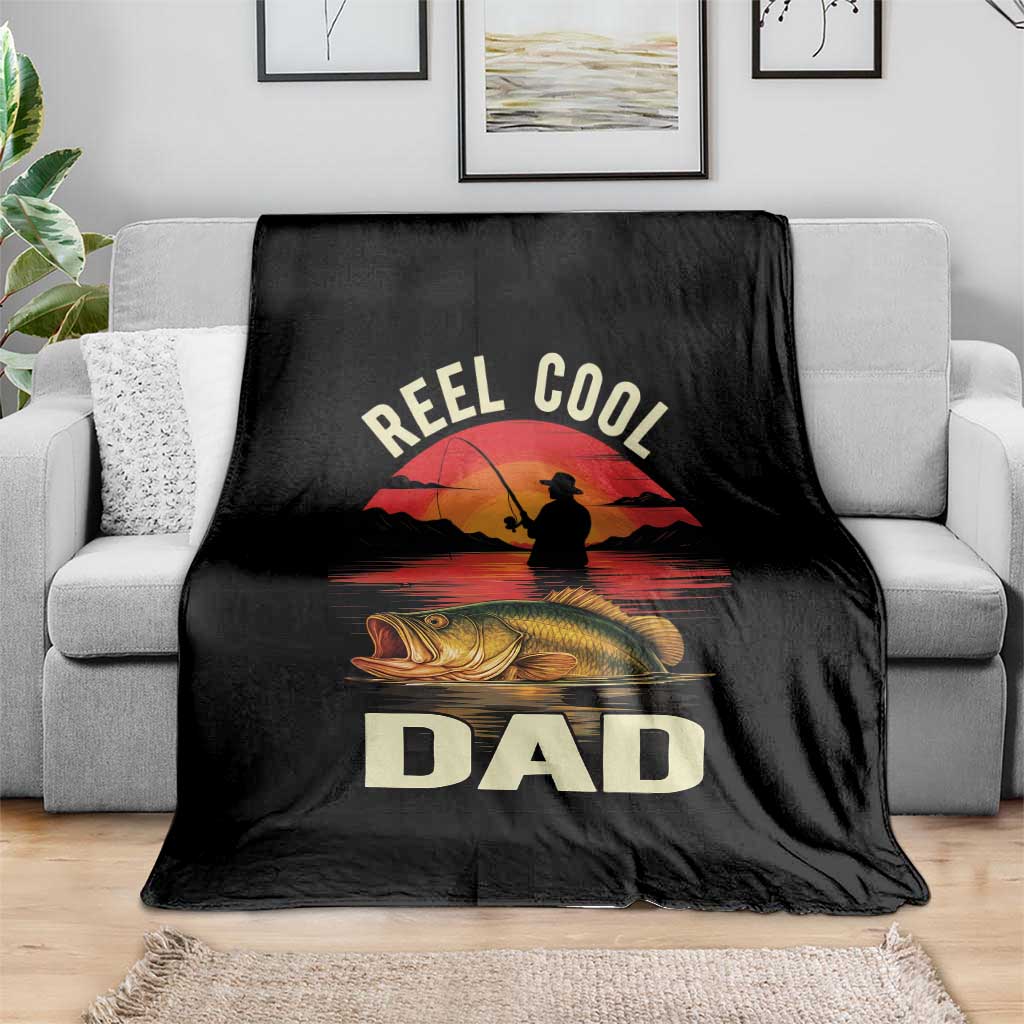 Funny Fishing Dad Throw Blanket Reel Cool Dad - Wonder Print Shop